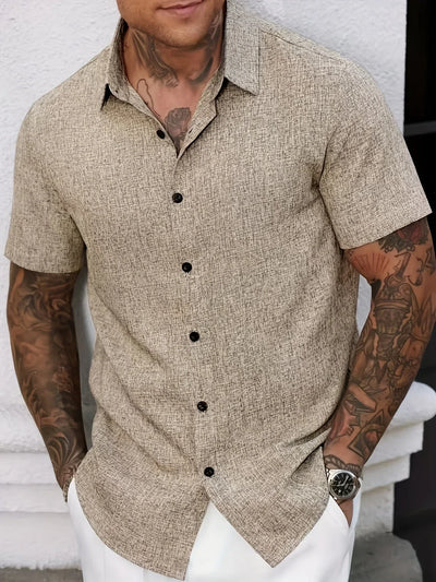 Dwight - Leichtes Hemd Aus Leinenmischung Mit Kurzen Ärmeln