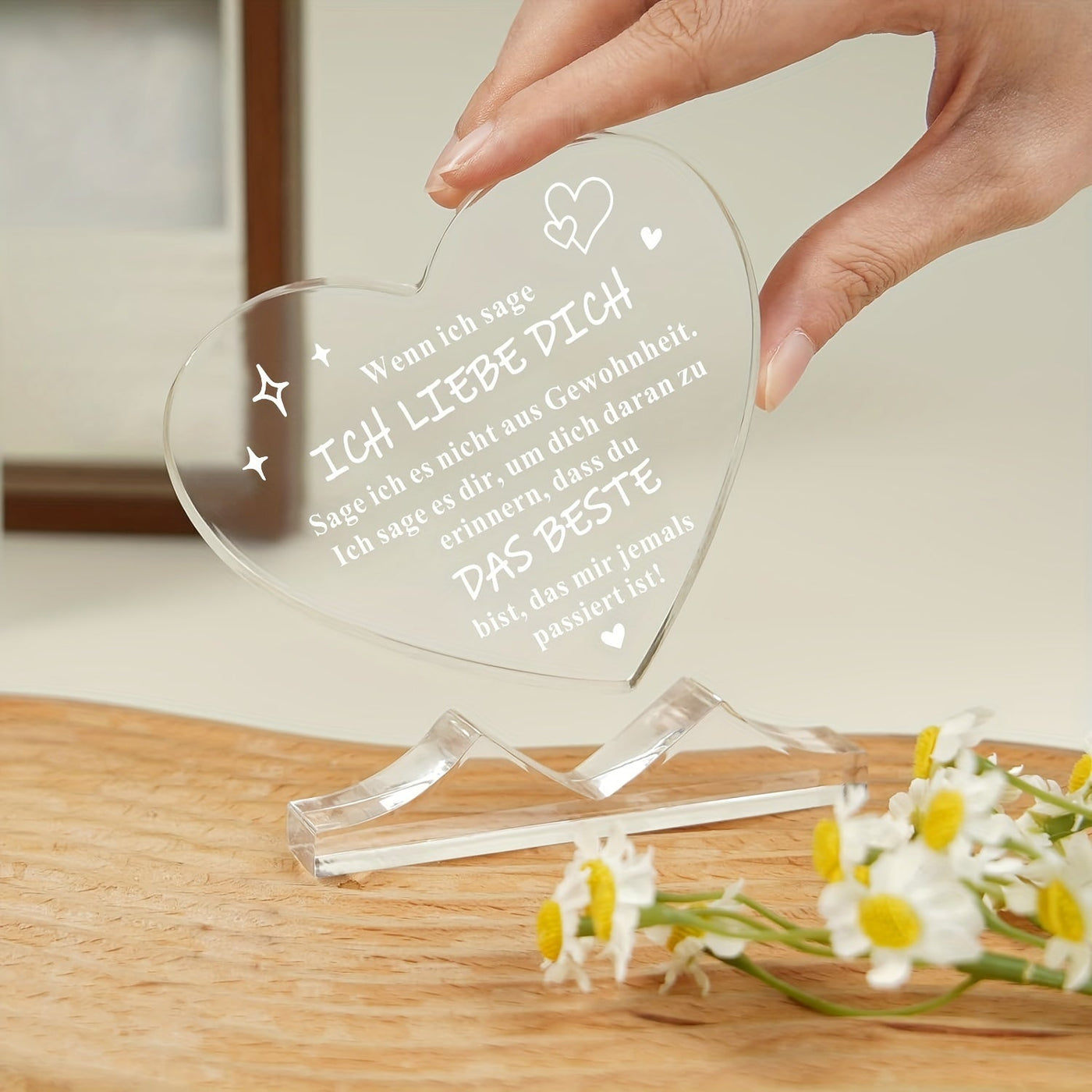 Romantische Herzförmige Acryldekoration