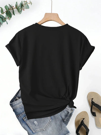 Larson – Lässiges Kurzarm T Hemd Mit Herz Drucken