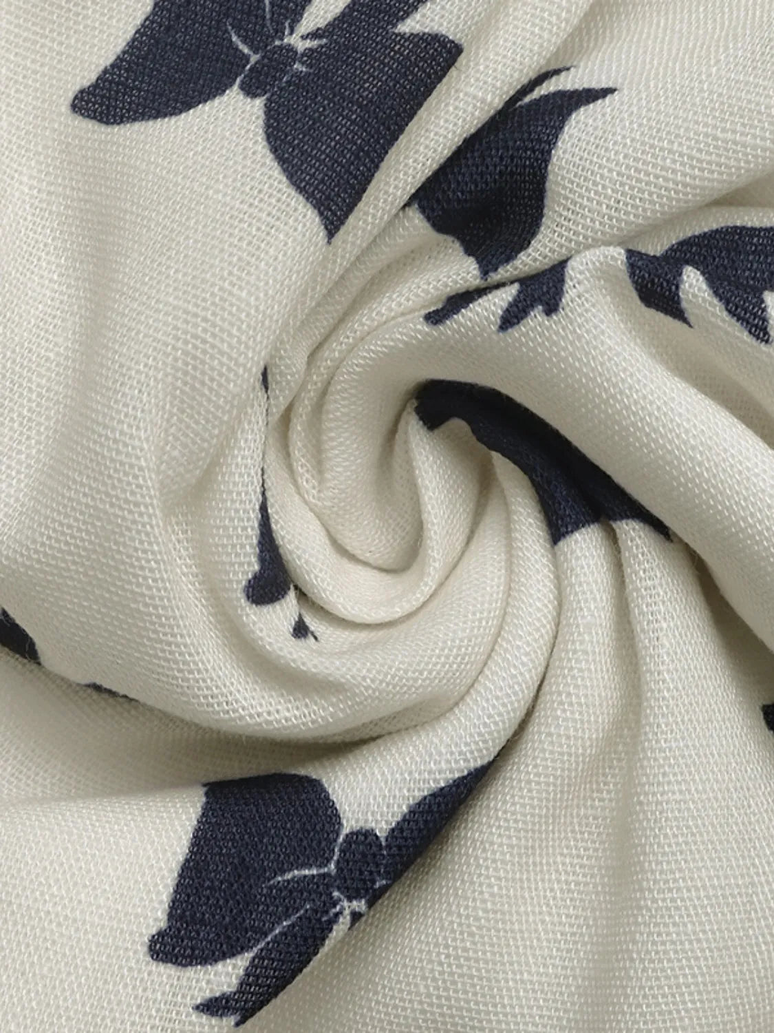 Bow Print Tie Shoulder Dress