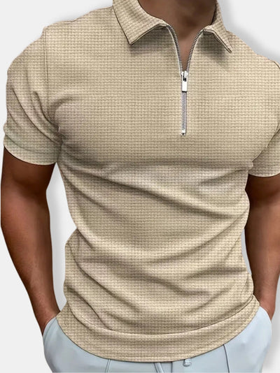 Herren Stilvolles Reißverschluss Polo Hemd | Kurze Ärmel