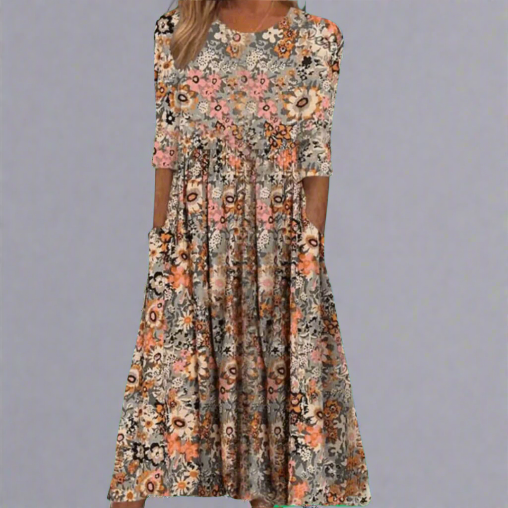 Janina| Elegantes  Festliches Damen  Blumenkleid für Frühling & Sommer