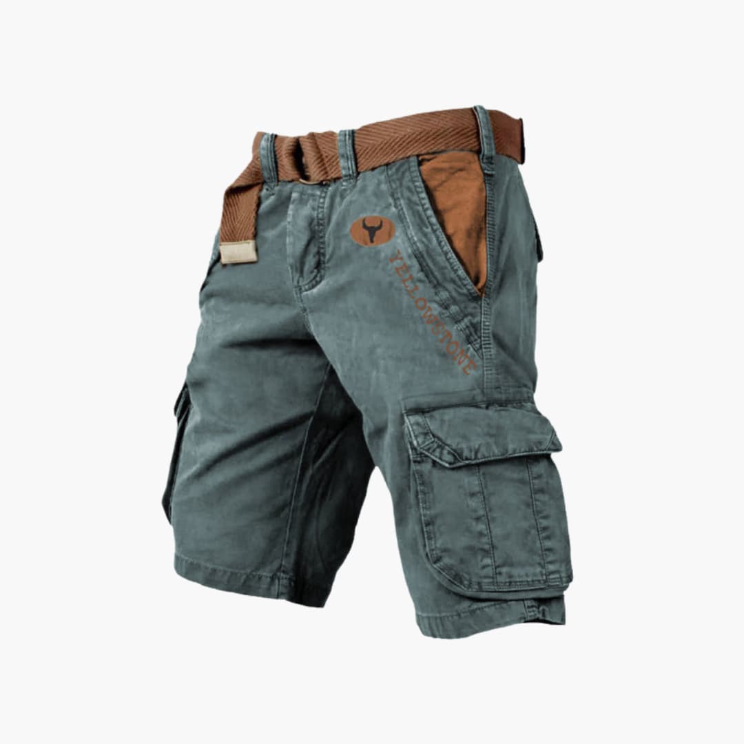 Cargo Shorts für Herren - Robuste Kurze Wanderhose mit Gürtel für Outdoor