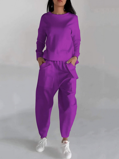 CASUAL RUNDHALS-ZWEITEILER MIT LANGARM