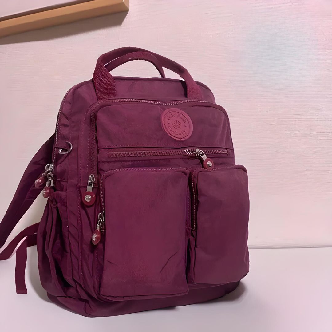 Gepolsterter Damen Rucksack Mit Seitentaschen | Mit Reißverschluss