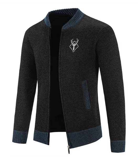 Drio | Stilvolle Herrenstrickjacke mit Reißverschluss und Strickdesign