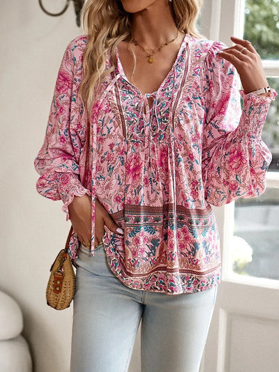 AYRA BLUSE MIT BLUMEN