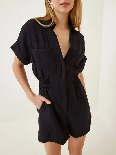 Johnny Collar Short Sleeve Romper