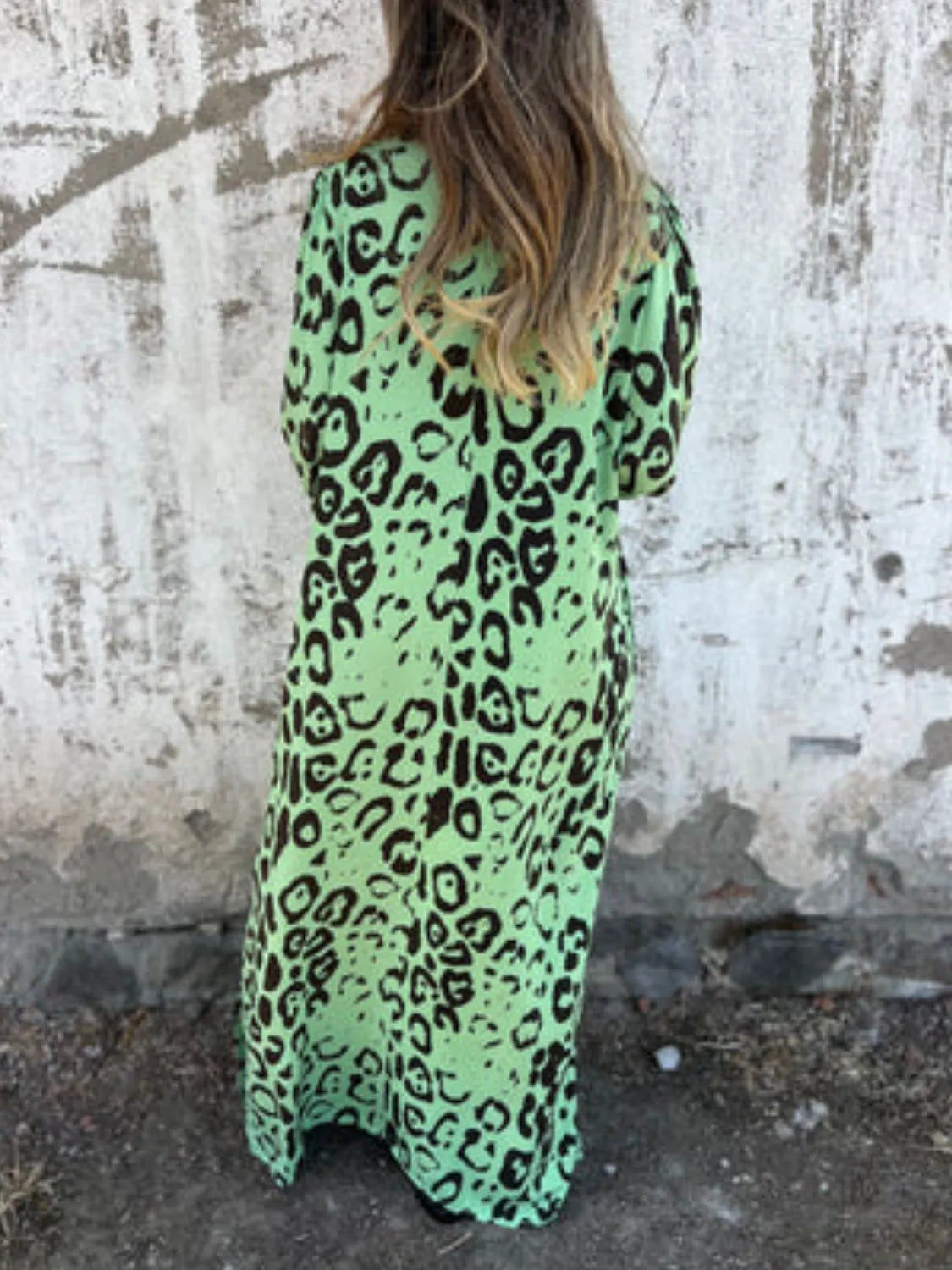 Full Size Printed V-Neck Dress with Pockets Plus Size