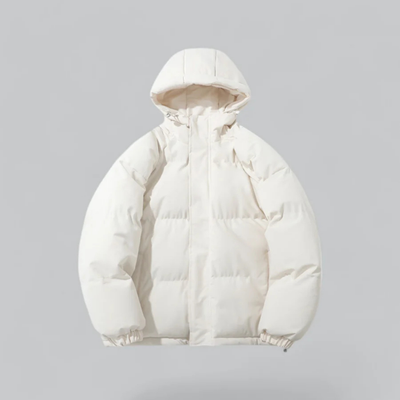 Unisex Puffer Kurze Kapuze Jacke | Reißverschluss