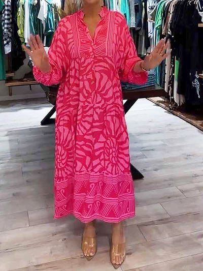 Elyanna - Bedrucktes Kleid Mit V-Ausschnitt