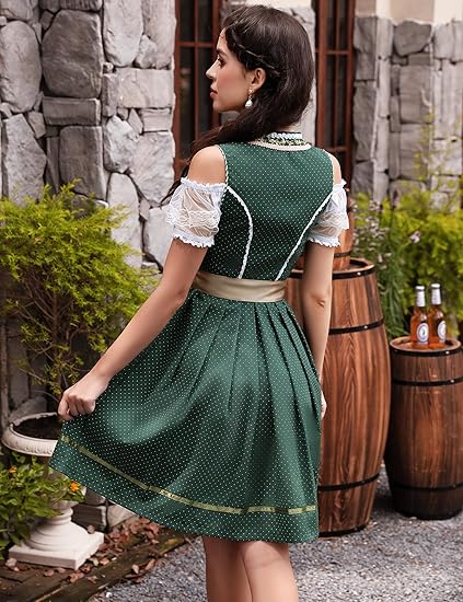 Oktoberfest 3-Piece Dirndl with Apron & Blouse