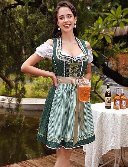 Oktoberfest 3-Piece Dirndl with Apron & Blouse