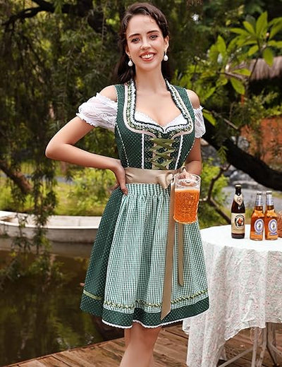 Oktoberfest 3-Piece Dirndl with Apron & Blouse