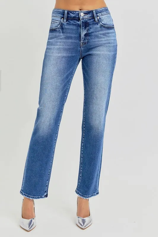 RISEN Mid Rise Ankle Tapered Jeans