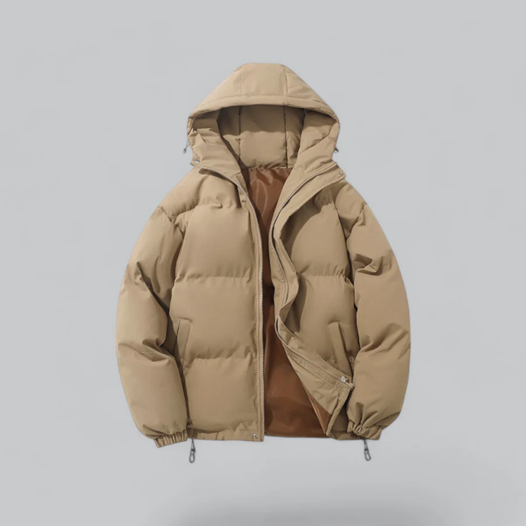 Unisex Puffer Kurze Kapuze Jacke | Reißverschluss