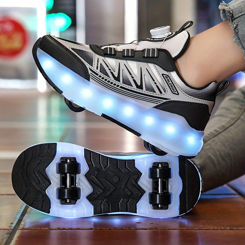 Kinder LED Light Up Skateboard Schuhe mit 8 Rädern