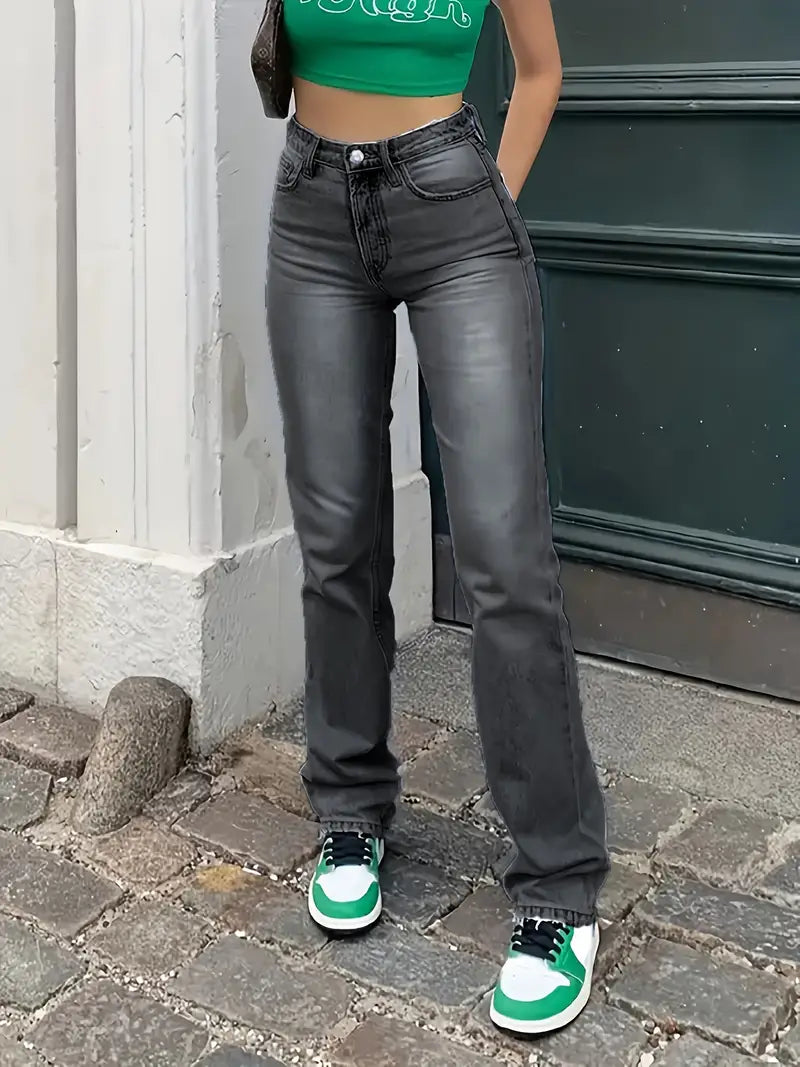 Heidi-Mode | Trendy hochtaillierte Streetwear Jeans