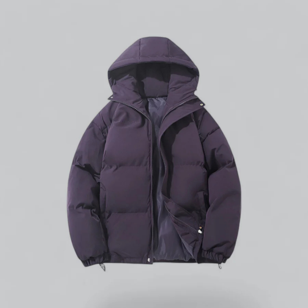 Unisex Puffer Kurze Kapuze Jacke | Reißverschluss