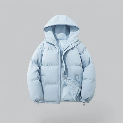 Unisex Puffer Kurze Kapuze Jacke | Reißverschluss