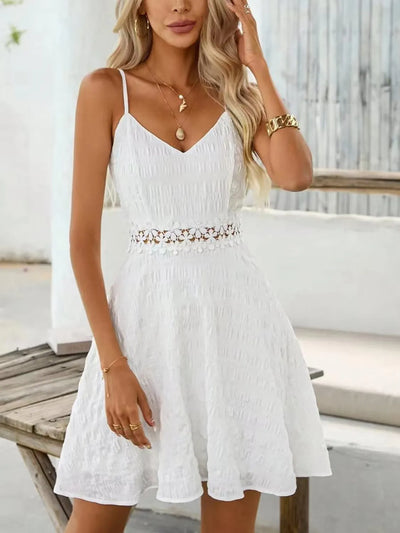 Lace Detail V-Neck Mini Cami Dress