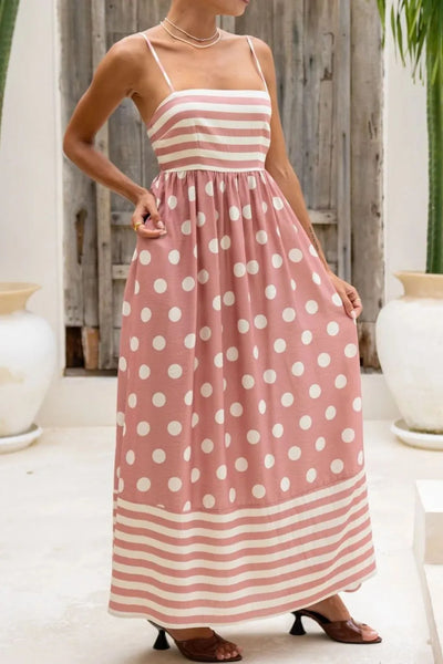 Polka Dot Square Neck Cami Dress