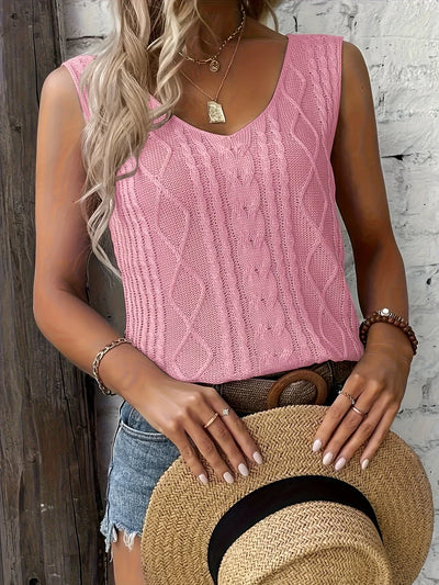 Juno – Lässiges ärmelloses Oberteil Mit V Ausschnitt