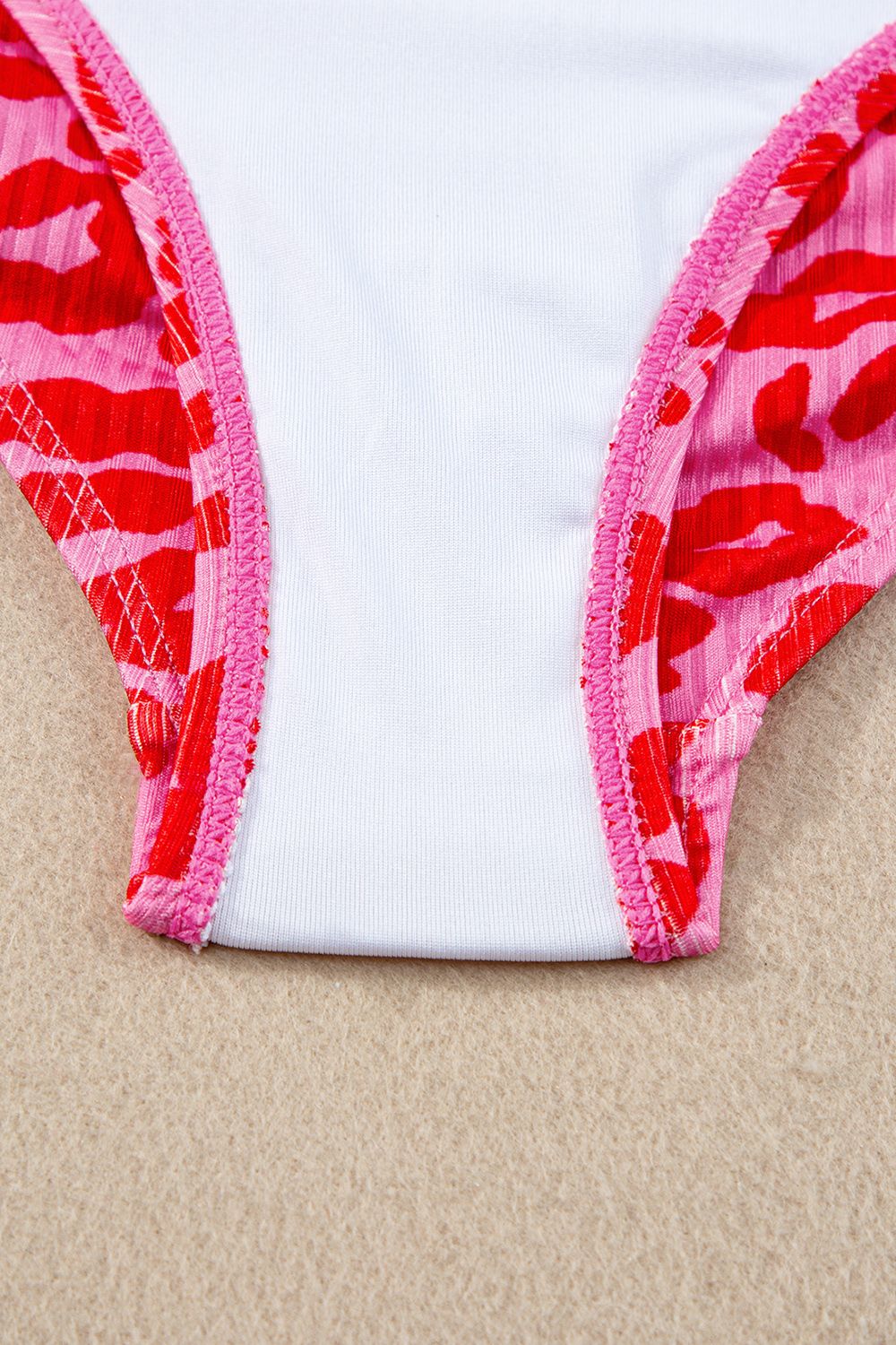 Leopard Cutout Ribbed Side Drawstring One-Piece Swimsuit