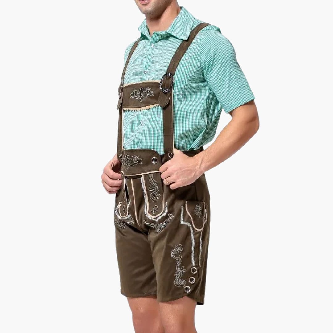 Bestickte Trachten Lederhose für Herren - Oktoberfest 2025