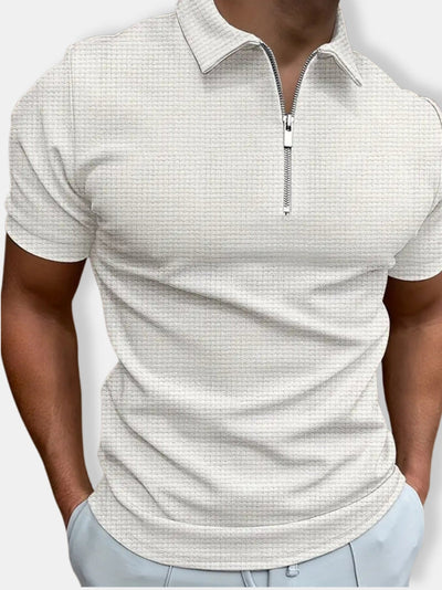 Herren Stilvolles Reißverschluss Polo Hemd | Kurze Ärmel