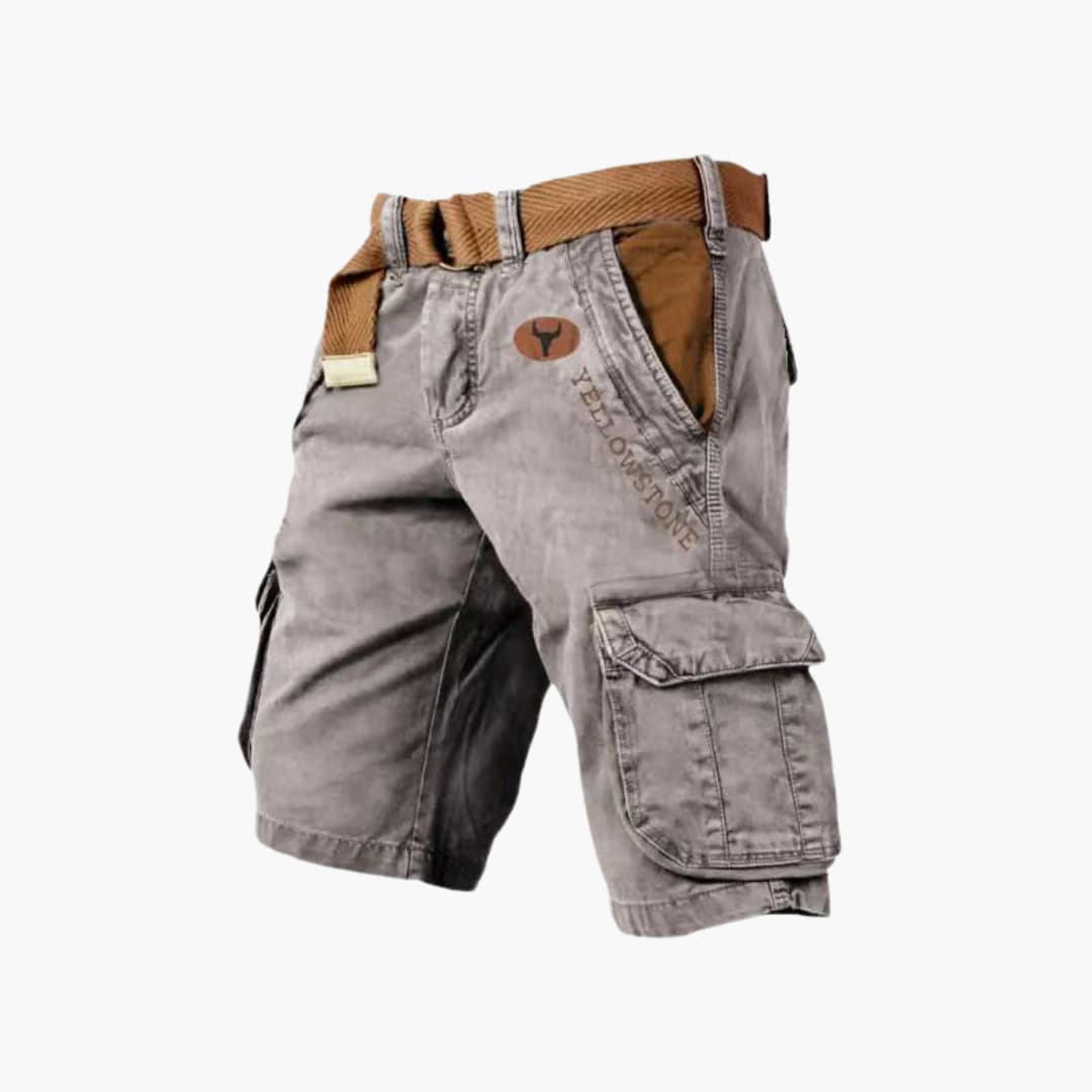 Cargo Shorts für Herren - Robuste Kurze Wanderhose mit Gürtel für Outdoor