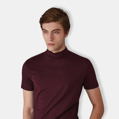 Herren Sommer Stehkragen T-Shirt | Slim Fit