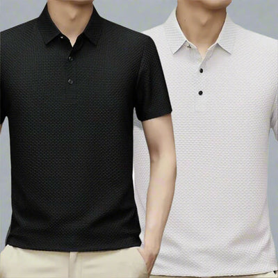 OLYMPS Polo Shirt | Atmungsaktives Slim Fit Herren Poloshirt Kurzarm | 2-Pack