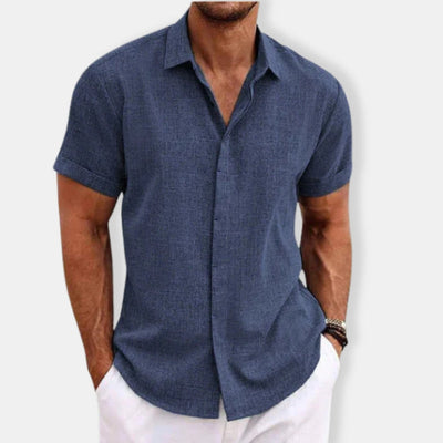 Herren Kurzärmeliges Knopf Daunen Hemd | Lässig