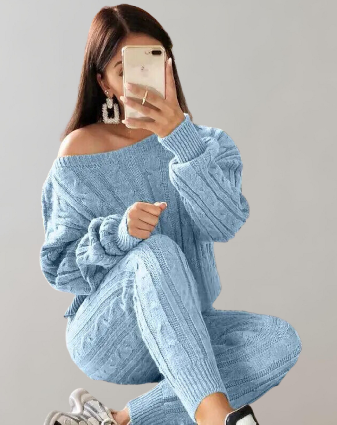 Heidi-Mode | Stilvolle Strick-Komfortset - Pullover + Hose