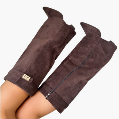 Kniehohe Damenstiefel mit Schnalle - Elegante Stiefel