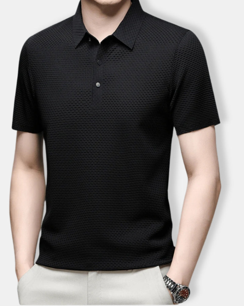 Herren Atmungsaktives Texturiertes Polo Hemd | Kurzarm
