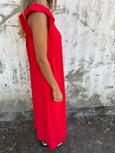 Full Size V-Neck Cap Sleeve Wide Leg Jumpsuit Plus Size