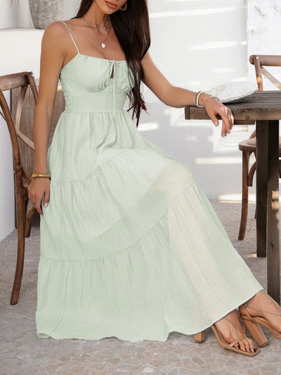 Devine Smocked Tiered Maxi Cami Dress