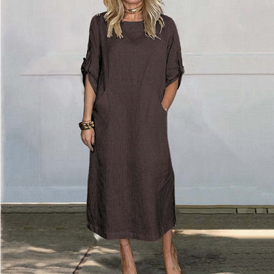 Ericka – Elegantes Kleid Mit Taschen