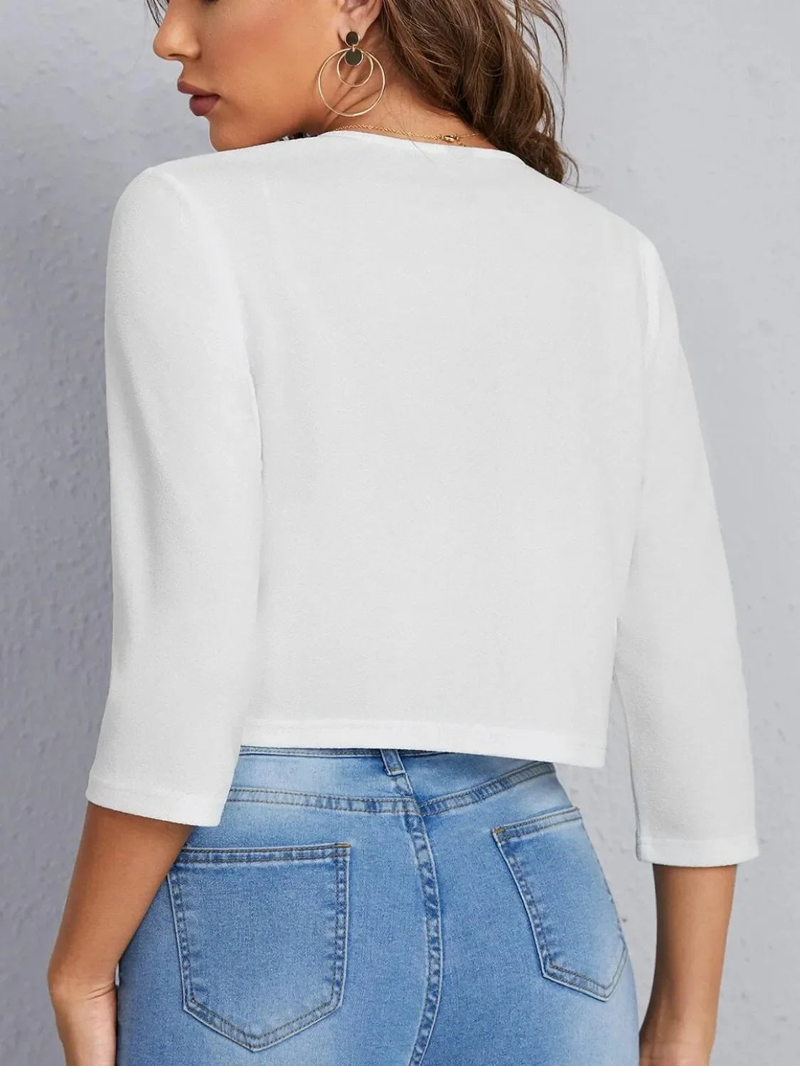 Open Front 3/4 Sleeve Blazer