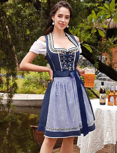 Oktoberfest 3-Piece Dirndl with Apron & Blouse