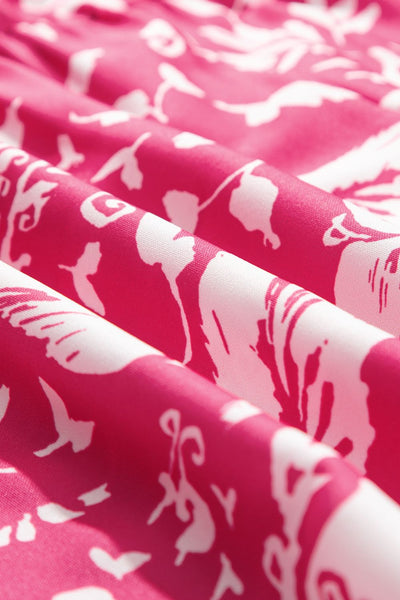 Floral Sleeveless Tasseled Tie Neck Tiered Midi Dress