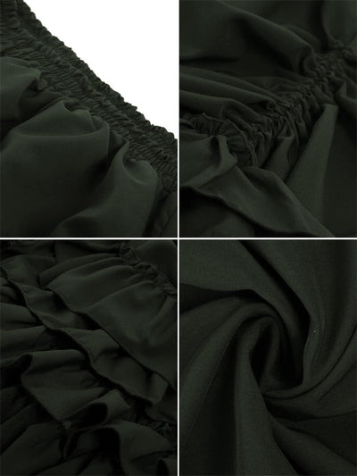 Gothic Adjustable Elastic Waist Ruffle Cake Maxi Skirt