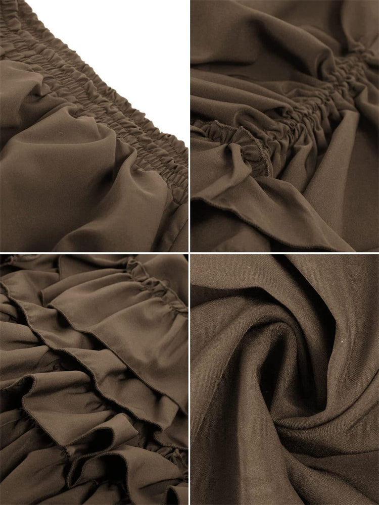 Gothic Adjustable Elastic Waist Ruffle Cake Maxi Skirt