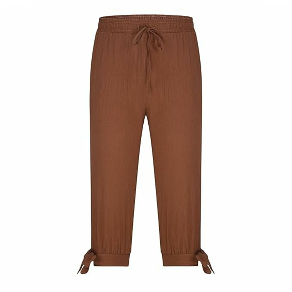 Retro Style Three Quarter Design Pirate Pants