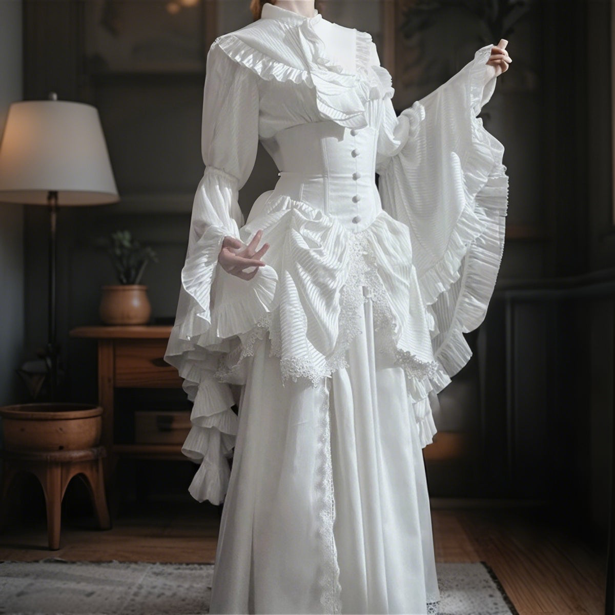 Retro Punk & Gothic Style Dress Set Two Piece Design