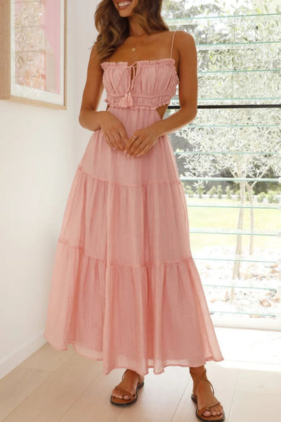 Cutout Square Neck Midi Cami Dress