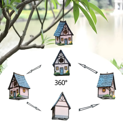 NestHaven Nest - Rustikales Garten Hängendes Vogelhaus
