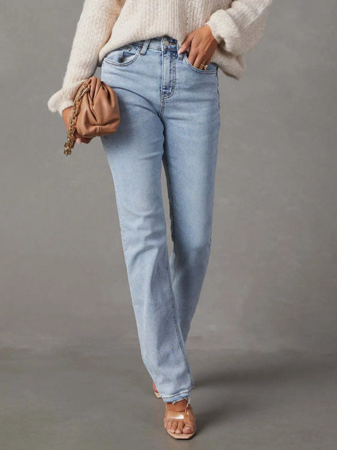 High Rise Jeans with Pockets